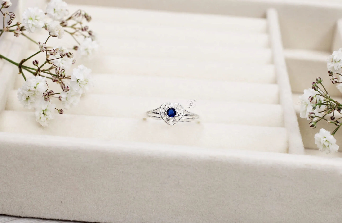 Blue Heart Sterling Silver Ring – A Dazzling Symbol of Elegance and Affection