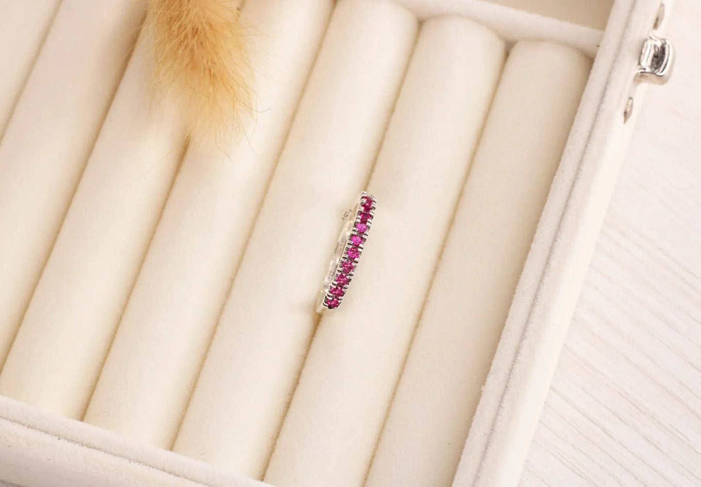 💍Ruby Eternity Band in 925 Sterling Silver – Radiant Elegance for Wome