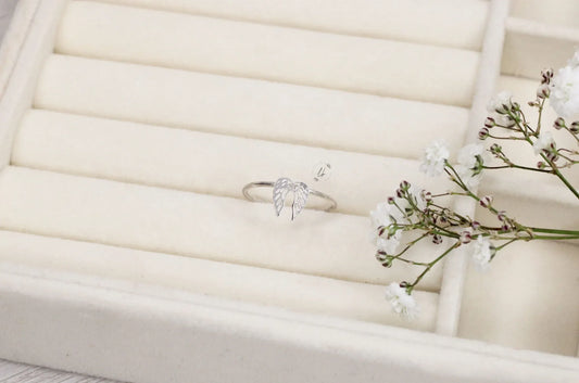 Sterling Silver Angel Wings Ring – A Symbol of Love, Protection, and Eleganc
