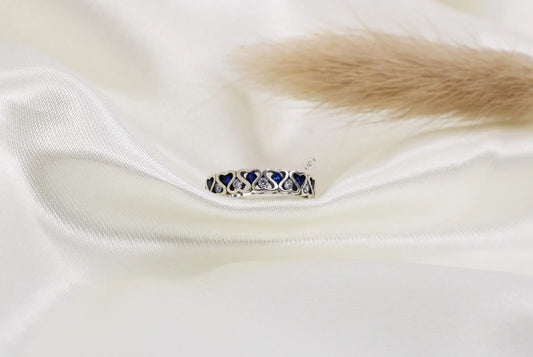 Blue Sapphire Heart Sterling Silver Ring – A Timeless Symbol of Love