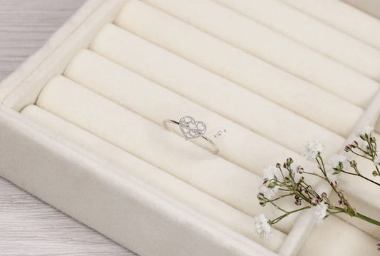 Lattice Hearts Ring – Sterling Silver Love Connection
