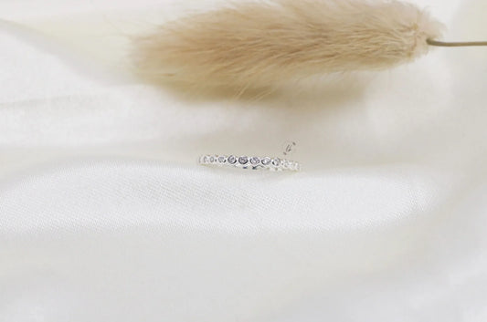 Timeless Sparkle: White CZ Eternity Band in Premium 925 Sterling Silver – Elegant Handmade Jewelry