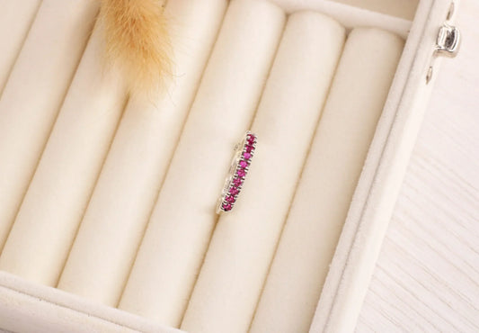 💍Ruby Eternity Band in 925 Sterling Silver – Radiant Elegance for Wome