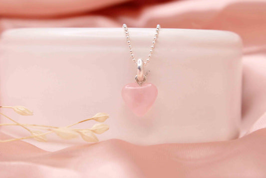 DIJE CORAZON DE CUARZOS ROSADOS