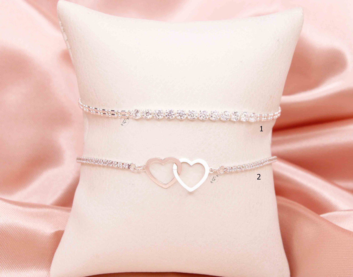 PULSERA 3 FILAS CIRCONES BLANCOS CON EXTENSION